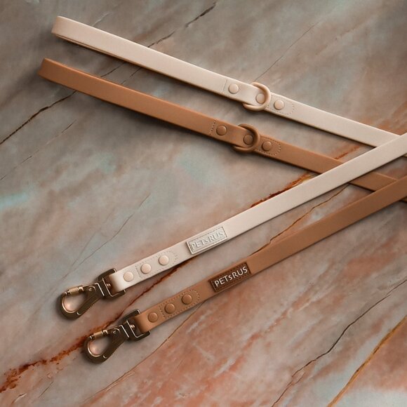 PETsRUS 5ft Dog Leash 3/4" Wide Biothane Waterproof Ivory PVC Screw Lock Light - Picture 3 of 3